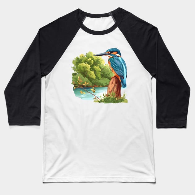Kingfisher Baseball T-Shirt by zooleisurelife